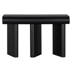 U_Style 47.6' Modern Painted Entryway Table with 2 Curved Drawers,Space-Saving Hallway Table with Geometric Legs,Contemporary Narrow Sofa Table for Living Room,Bedroom,Small Apartments, Foyer(Black)