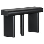 U_Style 47.6' Modern Painted Entryway Table with 2 Curved Drawers,Space-Saving Hallway Table with Geometric Legs,Contemporary Narrow Sofa Table for Living Room,Bedroom,Small Apartments, Foyer(Black)