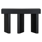 U_Style 47.6' Modern Painted Entryway Table with 2 Curved Drawers,Space-Saving Hallway Table with Geometric Legs,Contemporary Narrow Sofa Table for Living Room,Bedroom,Small Apartments, Foyer(Black)