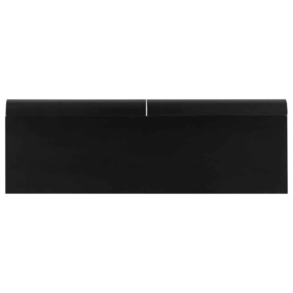 U_Style 47.6' Modern Painted Entryway Table with 2 Curved Drawers,Space-Saving Hallway Table with Geometric Legs,Contemporary Narrow Sofa Table for Living Room,Bedroom,Small Apartments, Foyer(Black)