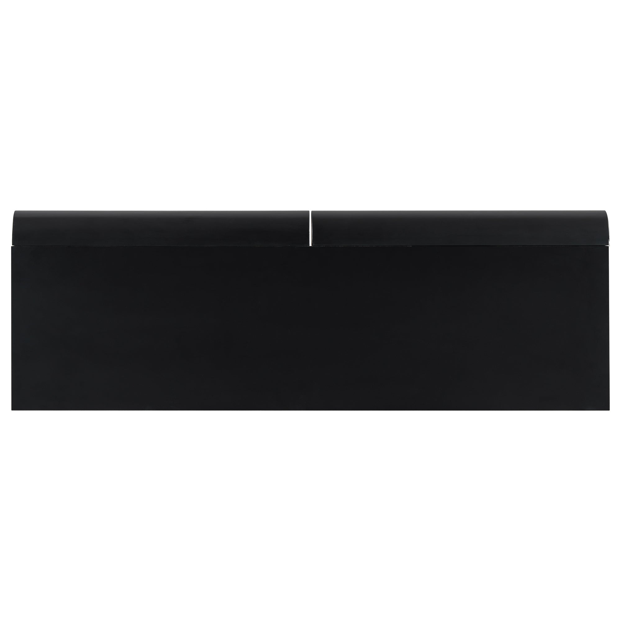 U_Style 47.6' Modern Painted Entryway Table with 2 Curved Drawers,Space-Saving Hallway Table with Geometric Legs,Contemporary Narrow Sofa Table for Living Room,Bedroom,Small Apartments, Foyer(Black)