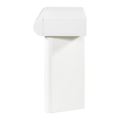 U_Style 47.6' Modern Painted Entryway Table with 2 Curved Drawers,Space-Saving Hallway Table with Geometric Legs,Contemporary Narrow Sofa Table for Living Room,Bedroom,Small Apartments, Foyer(White)