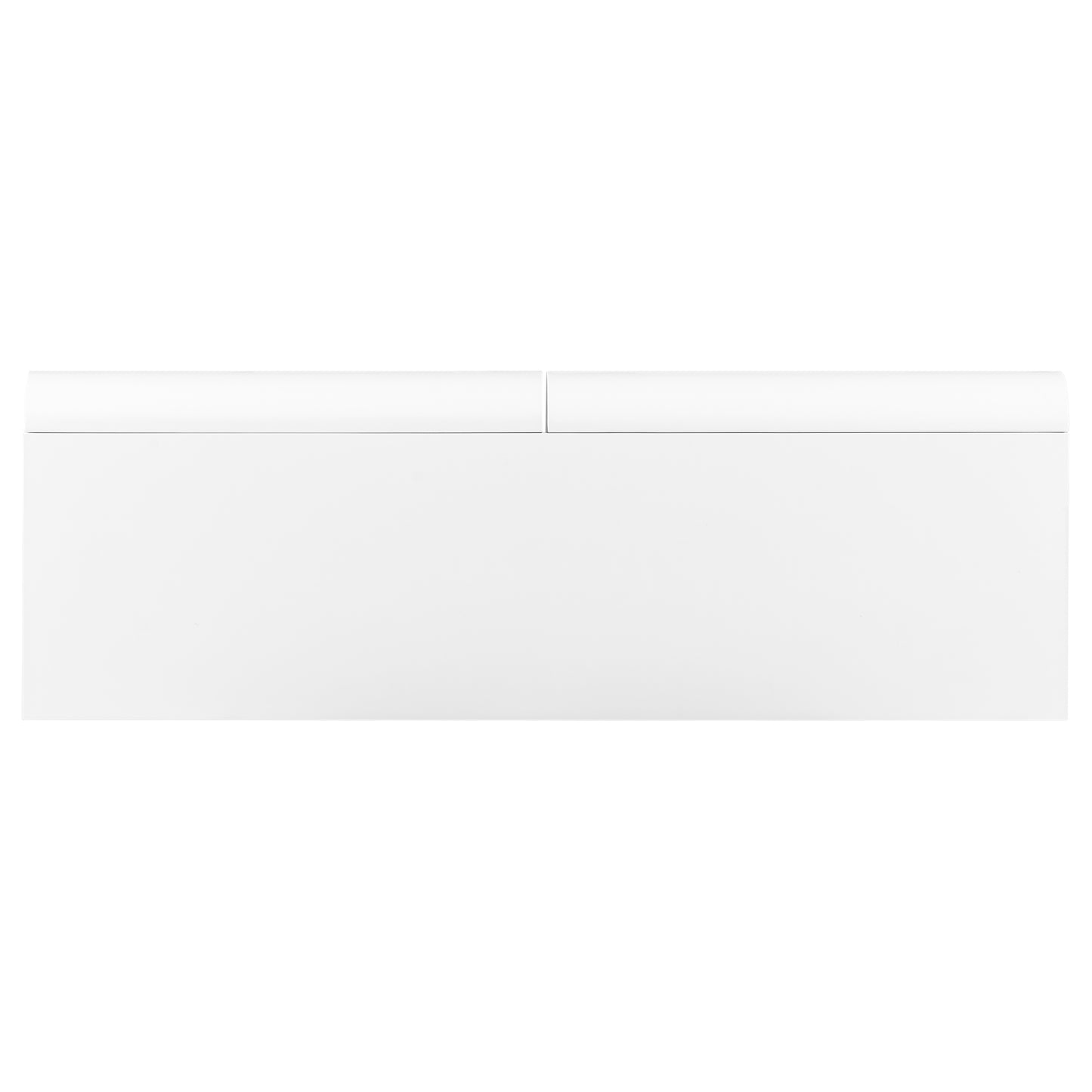 U_Style 47.6' Modern Painted Entryway Table with 2 Curved Drawers,Space-Saving Hallway Table with Geometric Legs,Contemporary Narrow Sofa Table for Living Room,Bedroom,Small Apartments, Foyer(White)