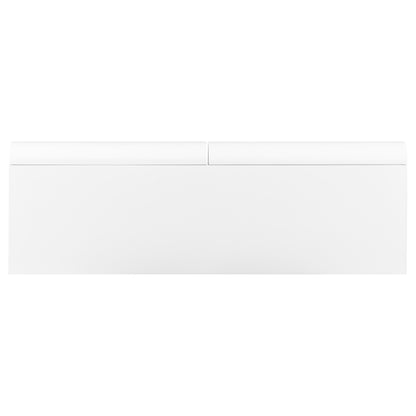 U_Style 47.6' Modern Painted Entryway Table with 2 Curved Drawers,Space-Saving Hallway Table with Geometric Legs,Contemporary Narrow Sofa Table for Living Room,Bedroom,Small Apartments, Foyer(White)