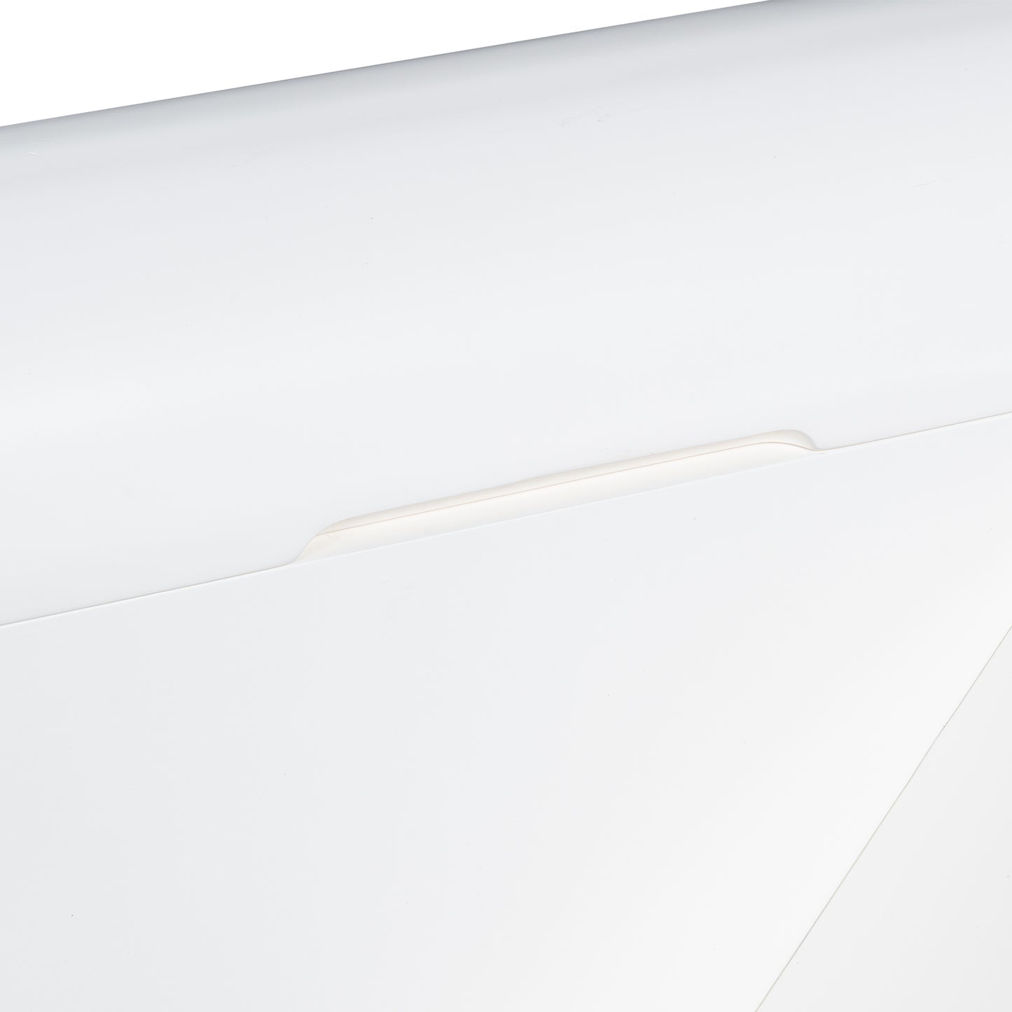 U_Style 47.6' Modern Painted Entryway Table with 2 Curved Drawers,Space-Saving Hallway Table with Geometric Legs,Contemporary Narrow Sofa Table for Living Room,Bedroom,Small Apartments, Foyer(White)