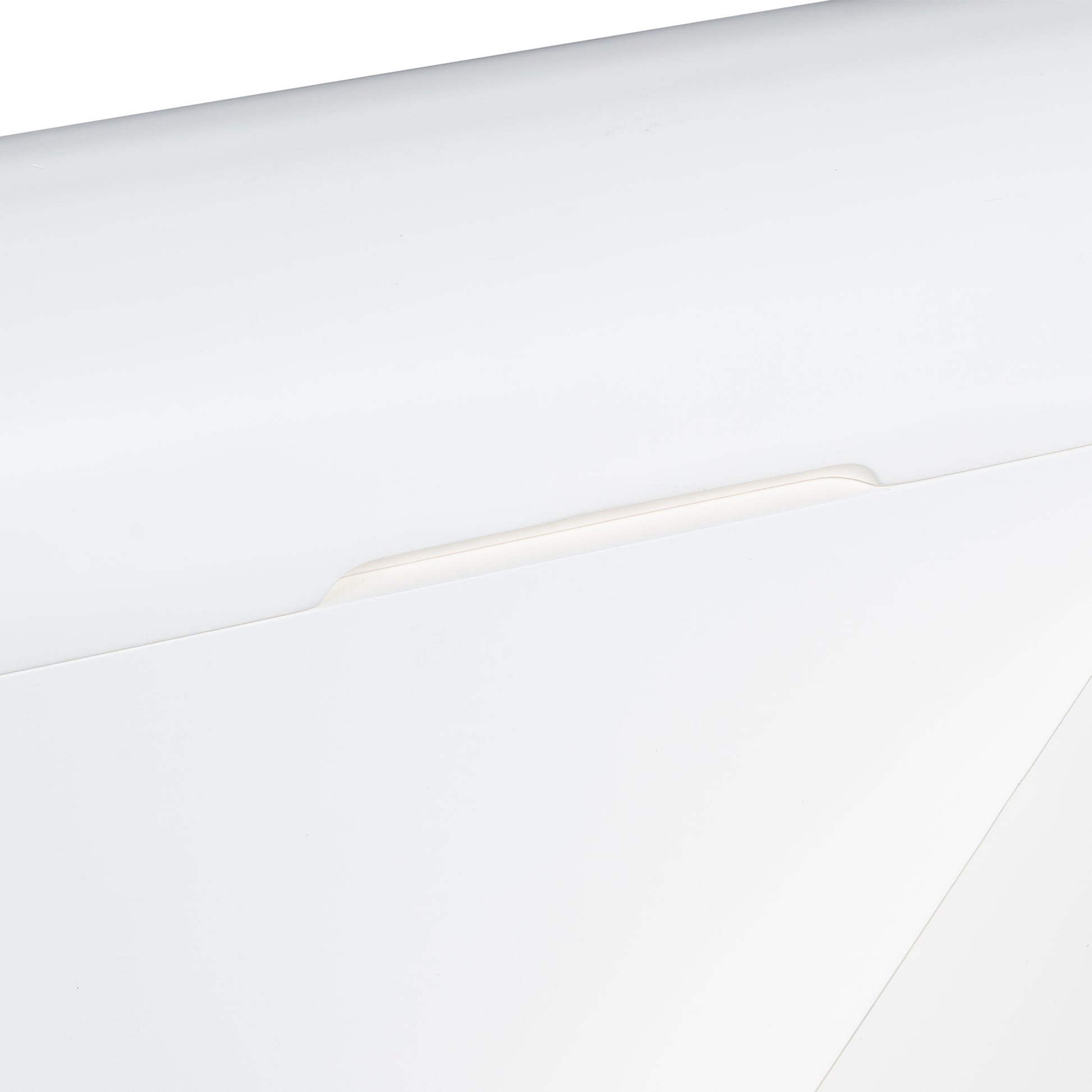 U_Style 47.6' Modern Painted Entryway Table with 2 Curved Drawers,Space-Saving Hallway Table with Geometric Legs,Contemporary Narrow Sofa Table for Living Room,Bedroom,Small Apartments, Foyer(White)