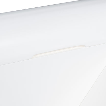 U_Style 47.6' Modern Painted Entryway Table with 2 Curved Drawers,Space-Saving Hallway Table with Geometric Legs,Contemporary Narrow Sofa Table for Living Room,Bedroom,Small Apartments, Foyer(White)