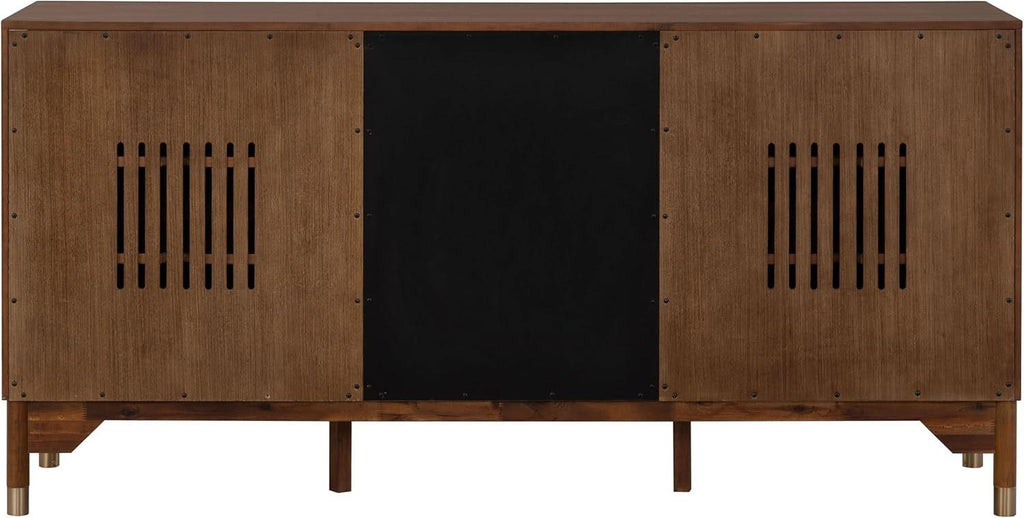 1pc Contemporary Walnut Server for Dining Room Storage.