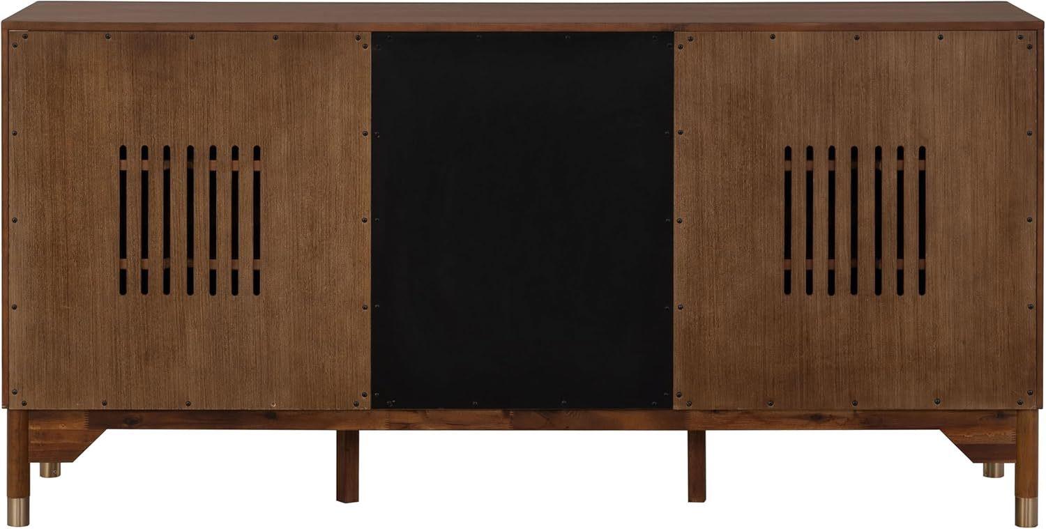 1pc Contemporary Walnut Server for Dining Room Storage.
