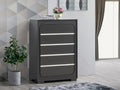 Wenge Wood 5-Drawer Chest with Motion-Activated LED Lighting