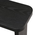 47x24 Inch Black Wood L-Shaped Farmhouse Coffee Table.