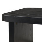 47x24 Inch Black Wood L-Shaped Farmhouse Coffee Table.