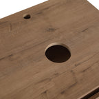 48' Bathroom Vanity with Black Ceramic Art Sink, 4-Soft Close Door, Float Mounting Design, Plywood (KD-Packing)