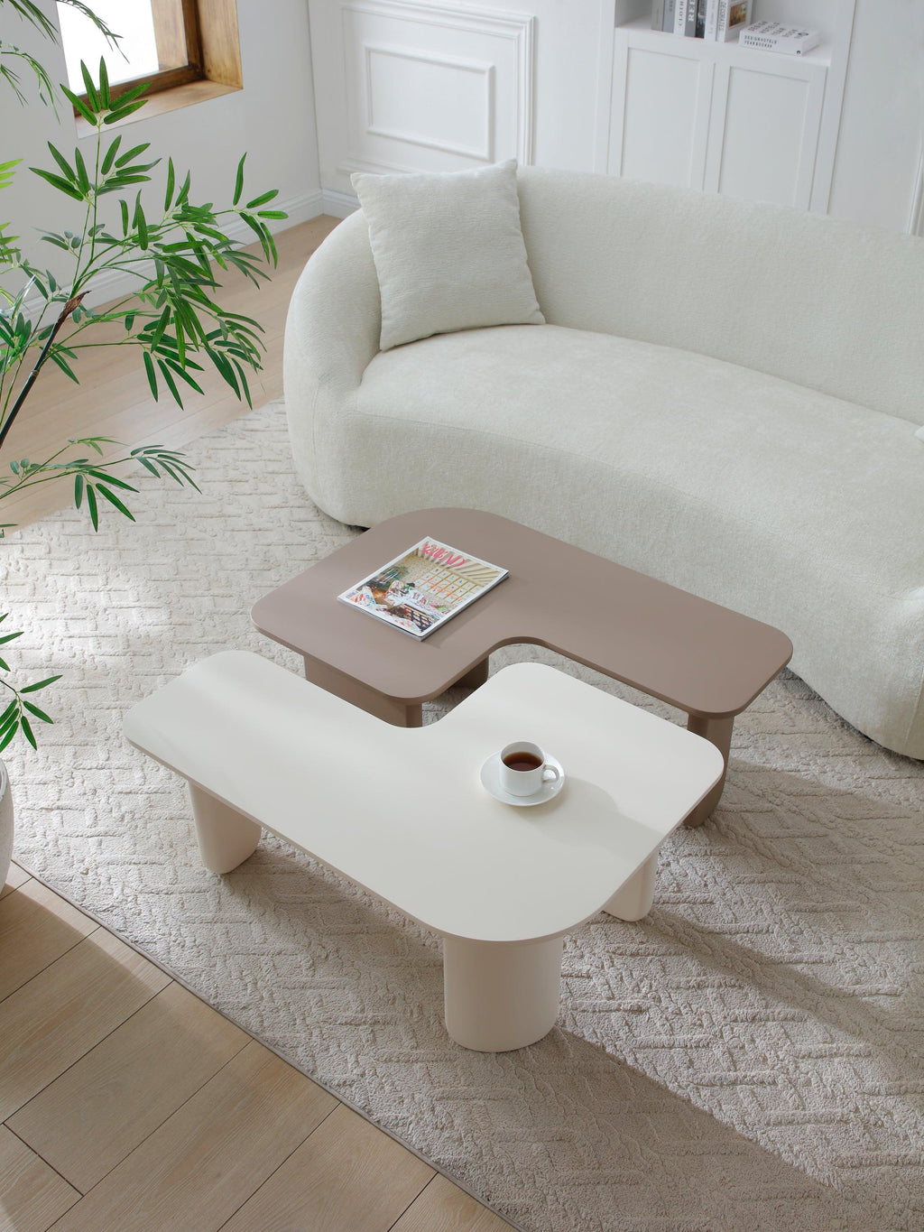 2 Pcs Modular Coffee Table Set - Versatile Design.