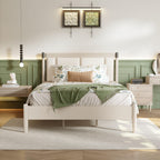 Solid Wood Queen Bed with Heavy Duty Support.