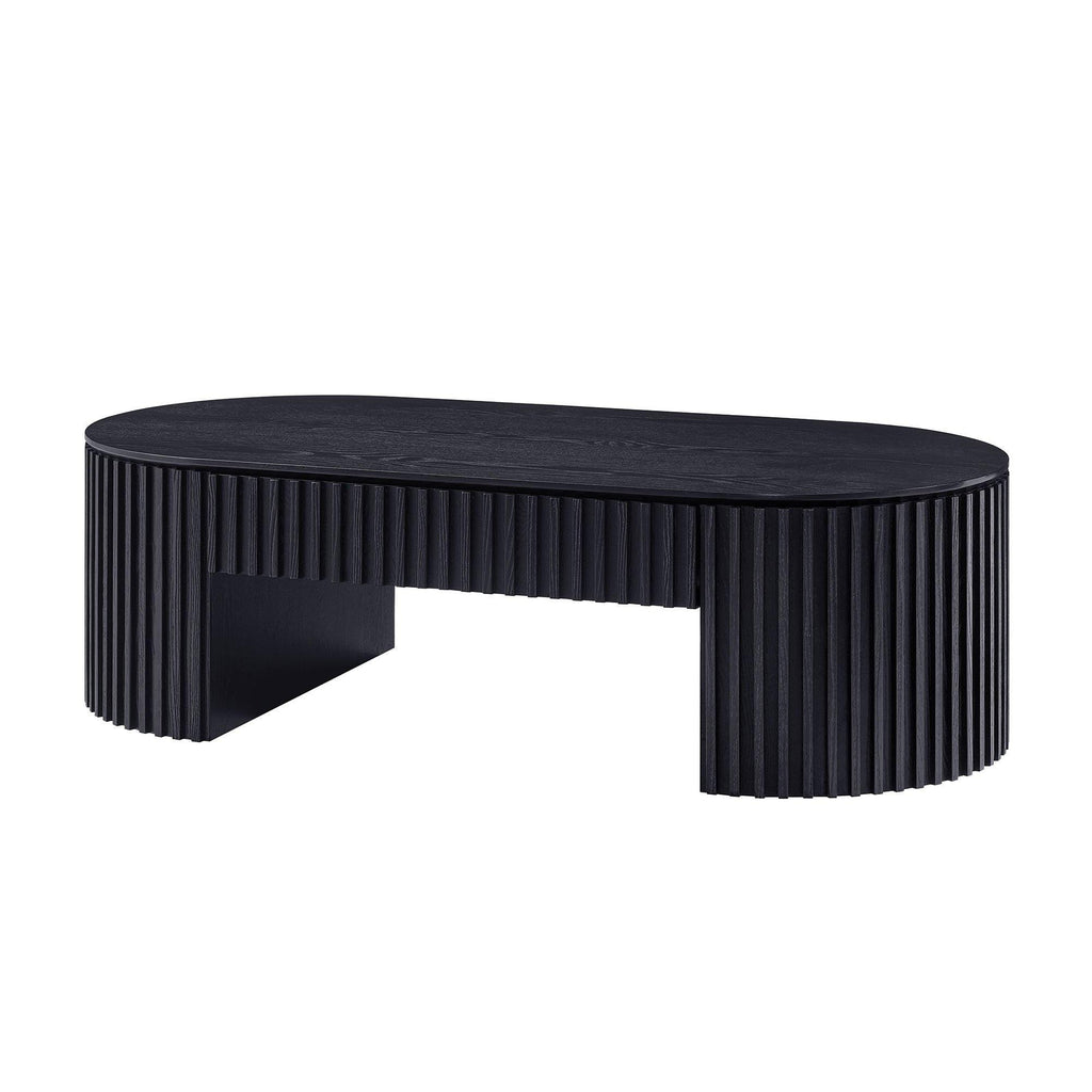 51.18'' Oval Coffee Table with Drawer for Modern Living Room.