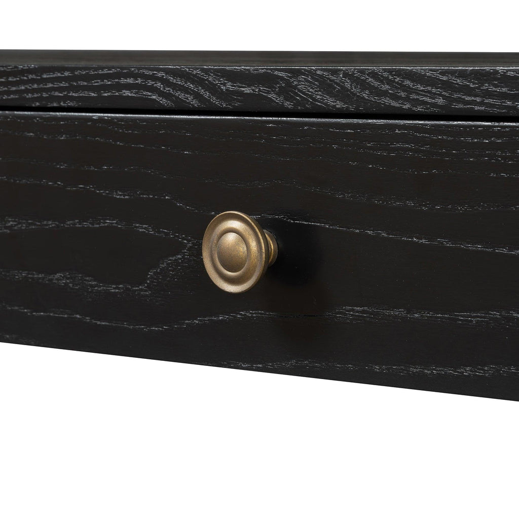 TREXM Rustic Console Table with Storage and Curved Corners.