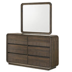 Mid-Century Dresser with Storage and Rounded Edges.