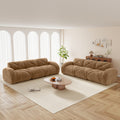 Camel 6-Seater Velvet Sofa Set with High-Density Foam Comfort