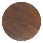 Top-down view of Boyd 16 inch Mango Wood Accent Table highlighting the smooth, circular tabletop in dark brown.