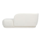 Aire 75' Modern Chaise Lounge in White Boucle.