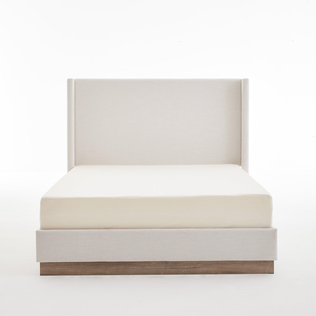 Hosford Minimalist Upholstered Wingback Bed.
