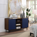 Duane 59' Fluted Sideboard in Navy Blue.