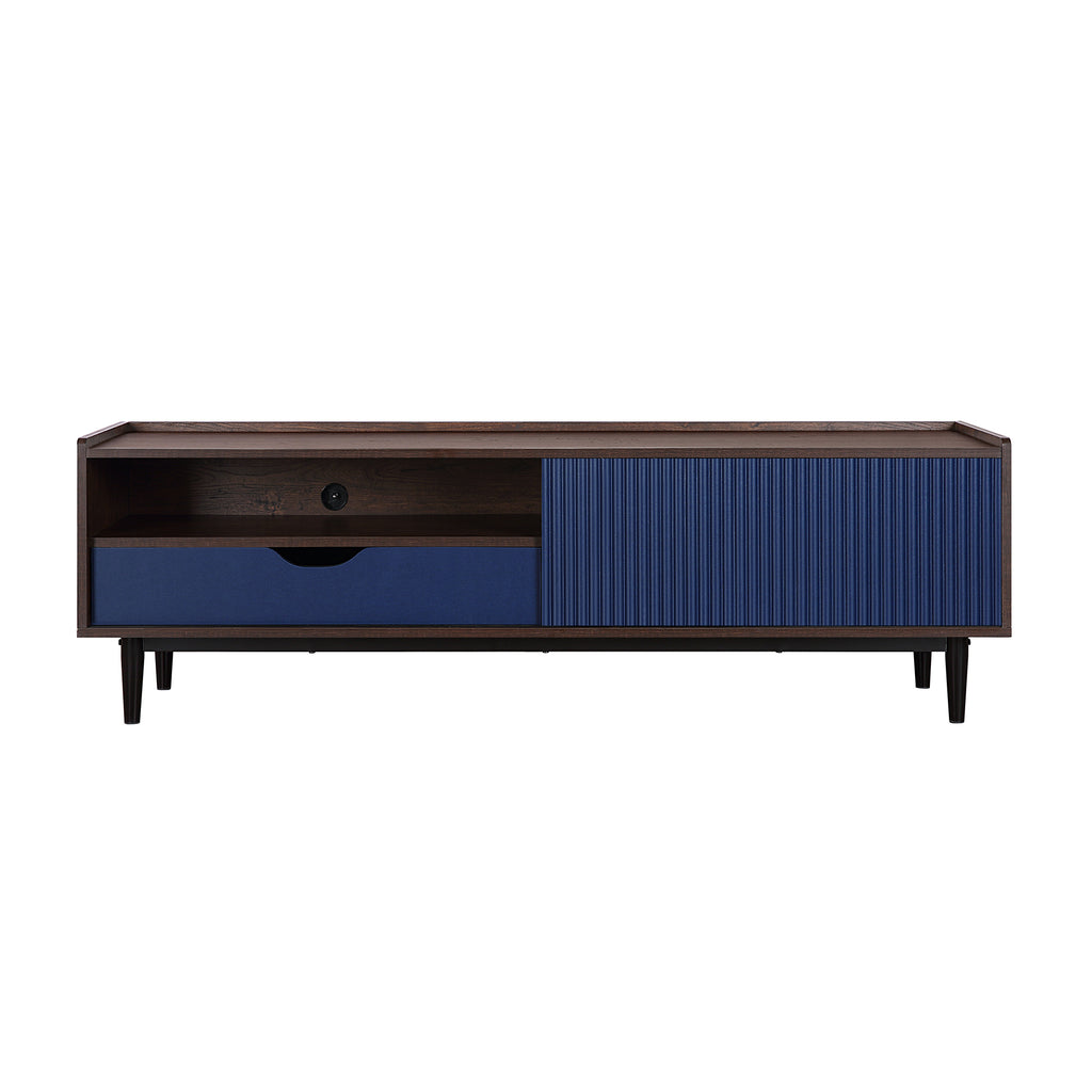 Duane 59' Fluted TV Stand in Navy Blue