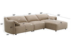 Veata Suede Sectional Sofa in Light Brown.