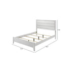 Contemporary King Bed Frame with Wave Texture Headboard.
