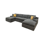 Coffee-Bean Like Upholstered Sectional Sofa for 4.