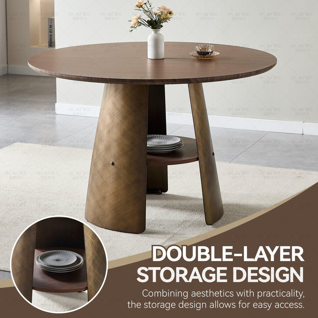 47.25 Inch Round Dining Table for 4-6 People.