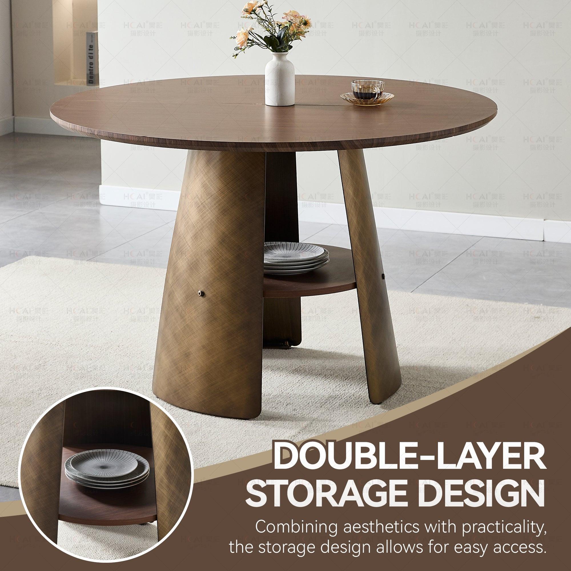 47.25 Inch Round Dining Table for 4-6 People.