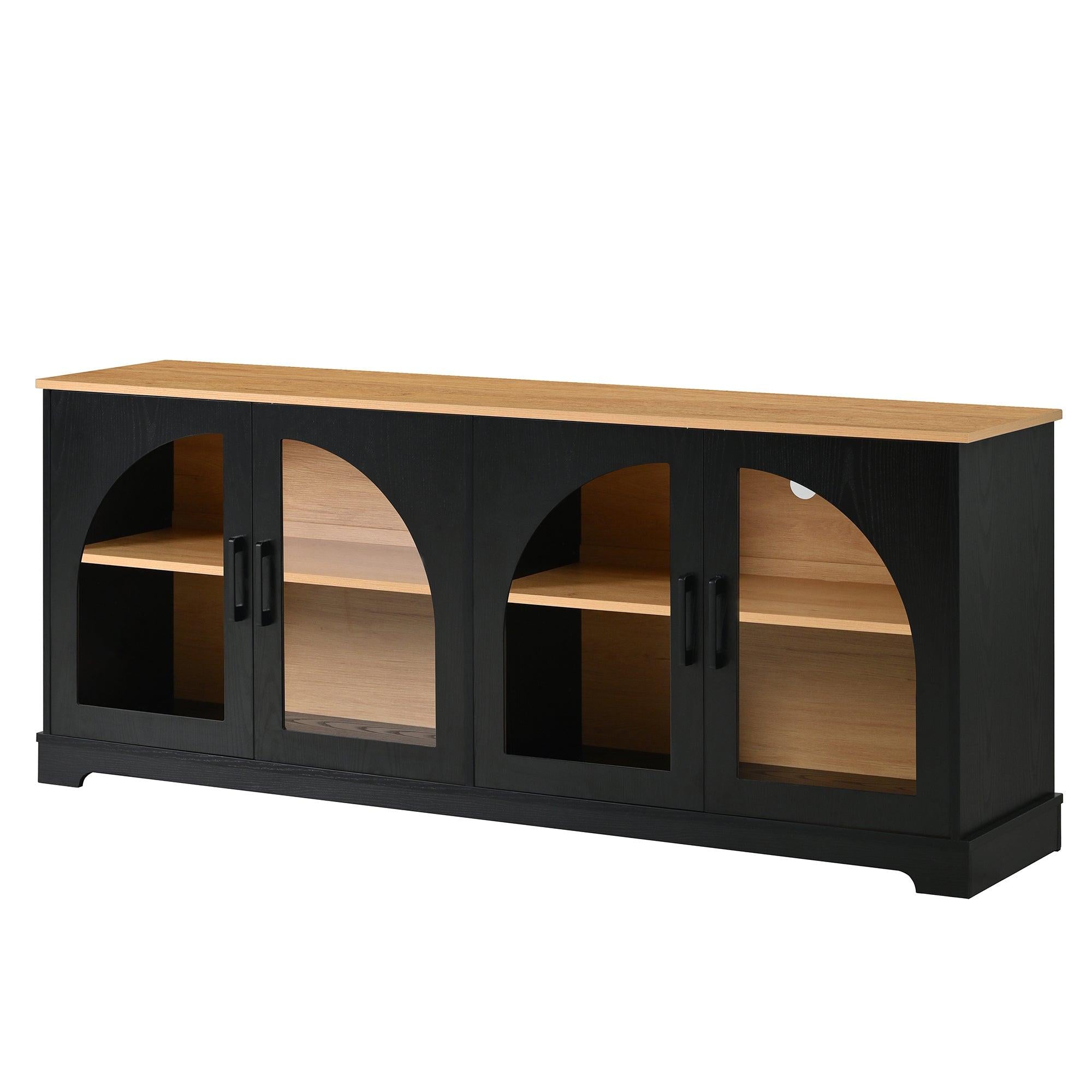 3-Piece Retro TV Stand Set with Bookshelf for Up to 70 TVs.