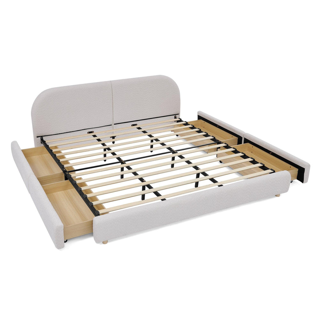 King Size Upholstered Bed Frame - Modern Minimalist Design.