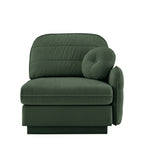 Celena Green Chenille 1-Seater Sofa with Soft Velvet Texture