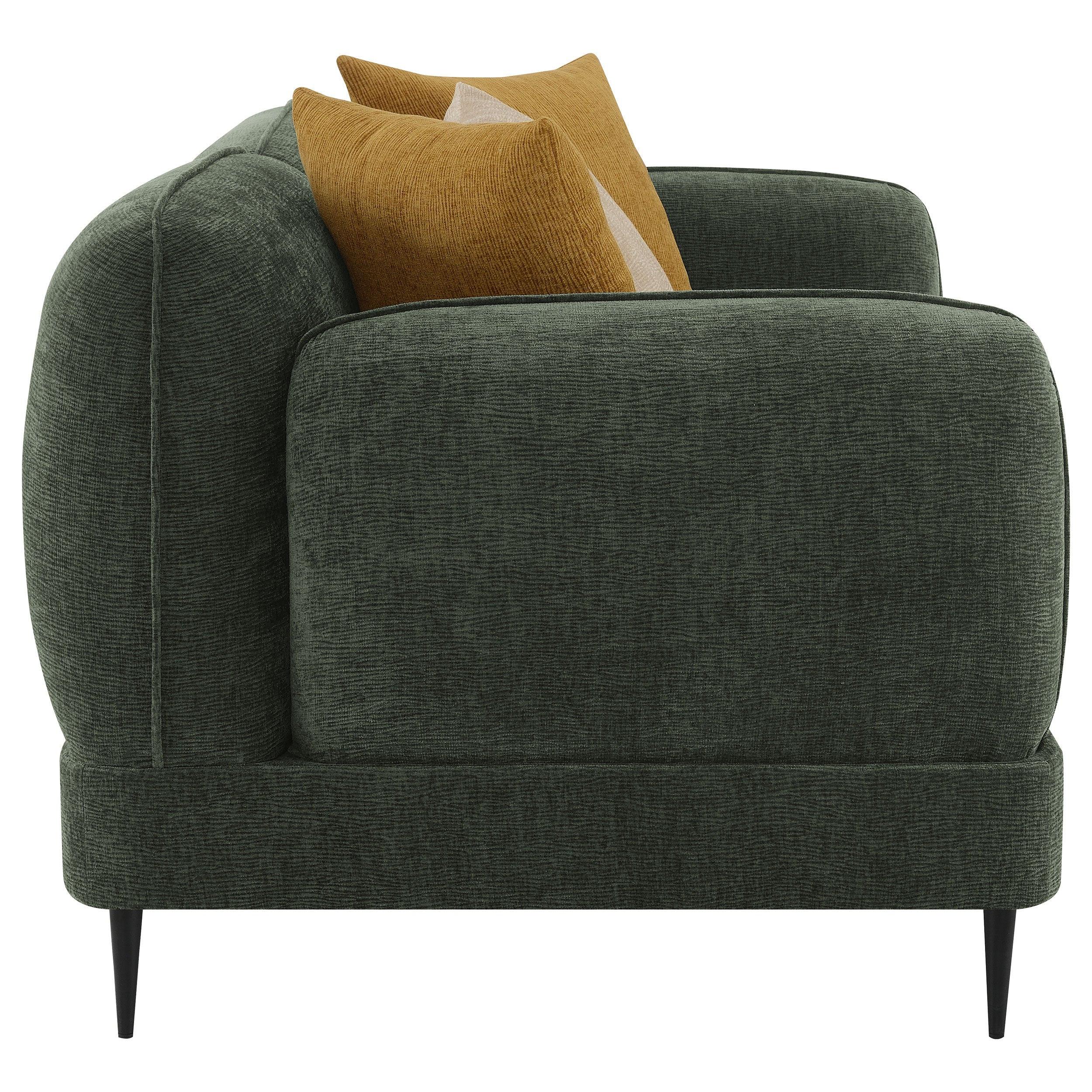 Repley Green Upholstered Sofa Set - Chenille Design.