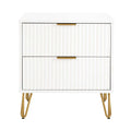 Dumbo 20' Fluted Nightstand in White (2-Drawer)