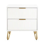 Dumbo 20' Fluted Nightstand in White (2-Drawer)