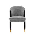 Ola Wood Chenille Dining Chair in Gray