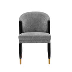 Ola Wood Chenille Dining Chair in Gray