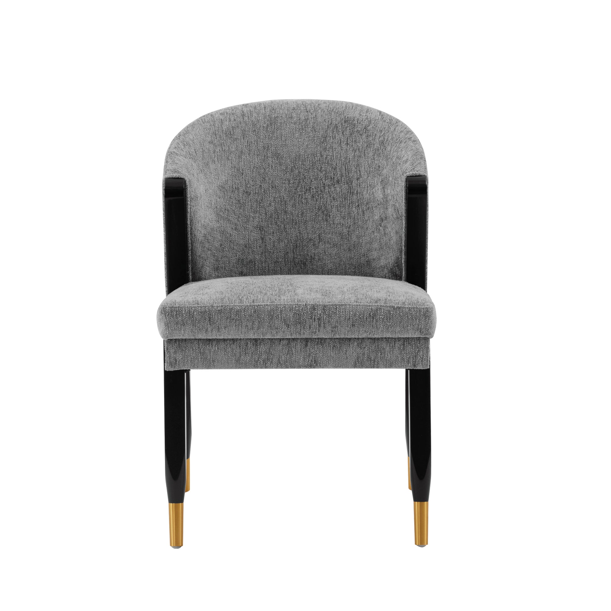Ola Wood Chenille Dining Chair in Gray