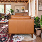 Bellrose Mid-Century Modern Leather Sofa.