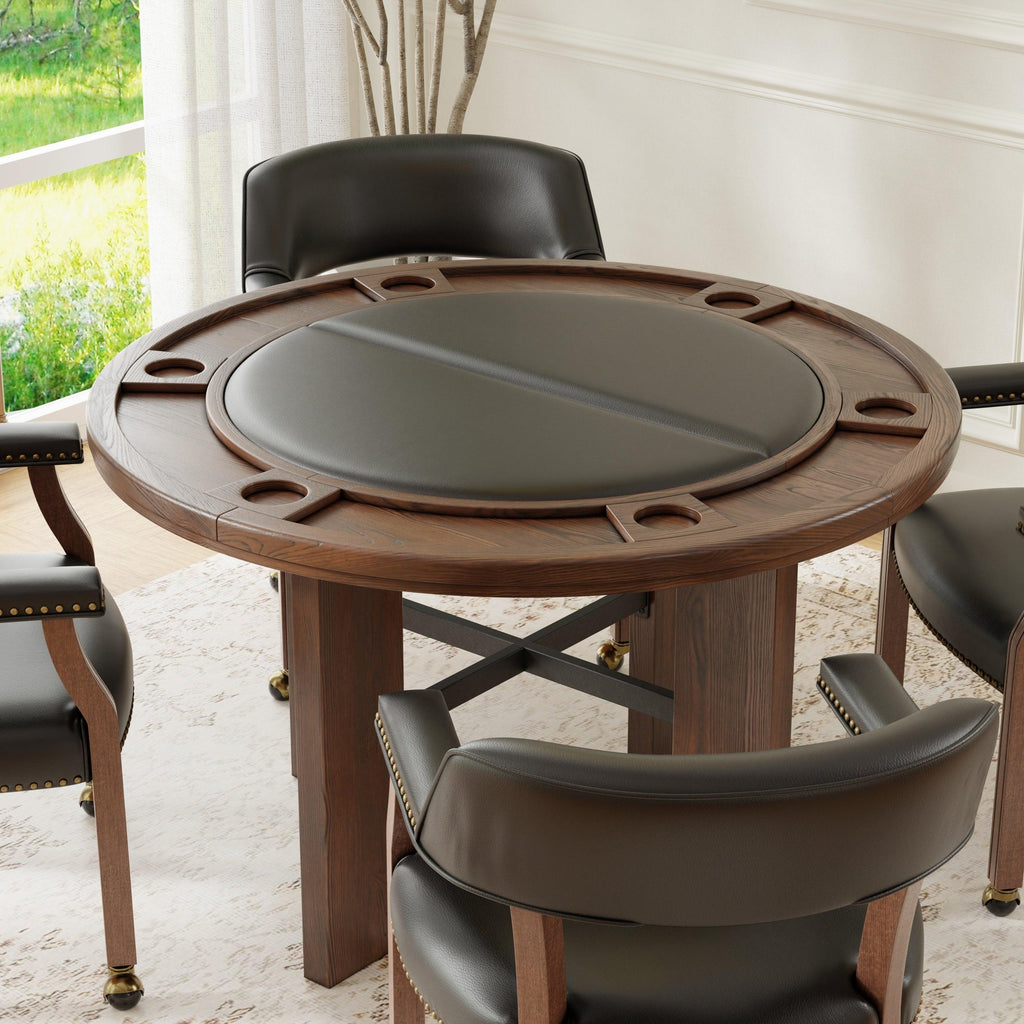 Gorman Dining Game Table with Walnut Finish.