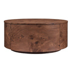 Burl Wood Coffee Table with Drawers - 360° Rotating Top.