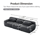 Modular Sectional Sofa - Comfortable & Versatile Design with detailed dimensions and 300lbs per seat weight capacity, ideal for home spaces.