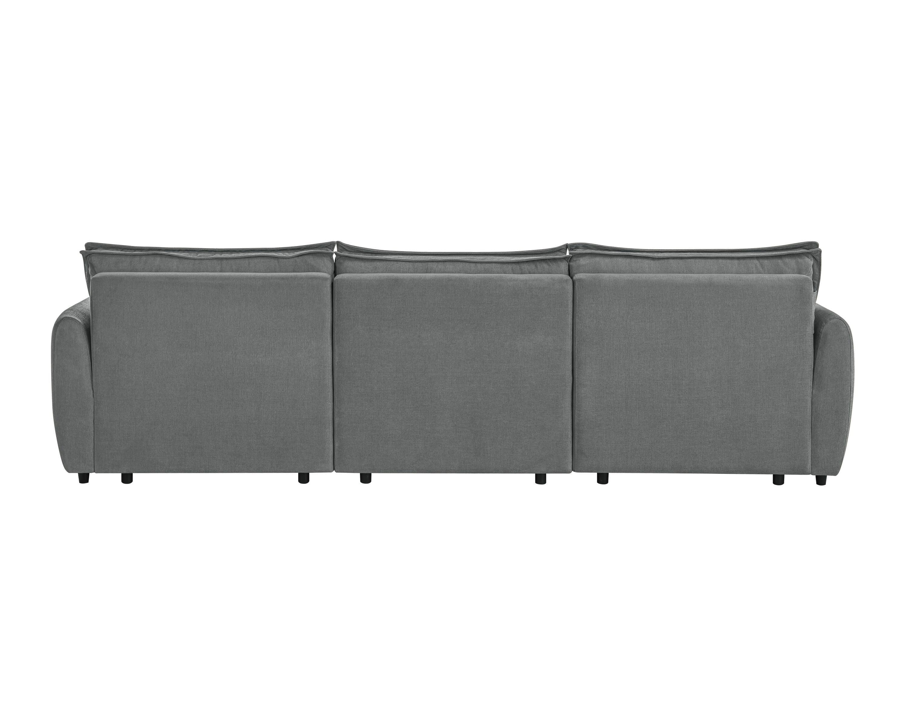 Gray Chenille Sleeper Sofa - Eaden Power Sofa.