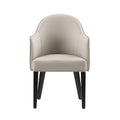 Hillman Wood Vegan Leather and Velvet Armchair in Light Gray
