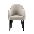 Hillman Wood Vegan Leather and Velvet Armchair in Light Gray