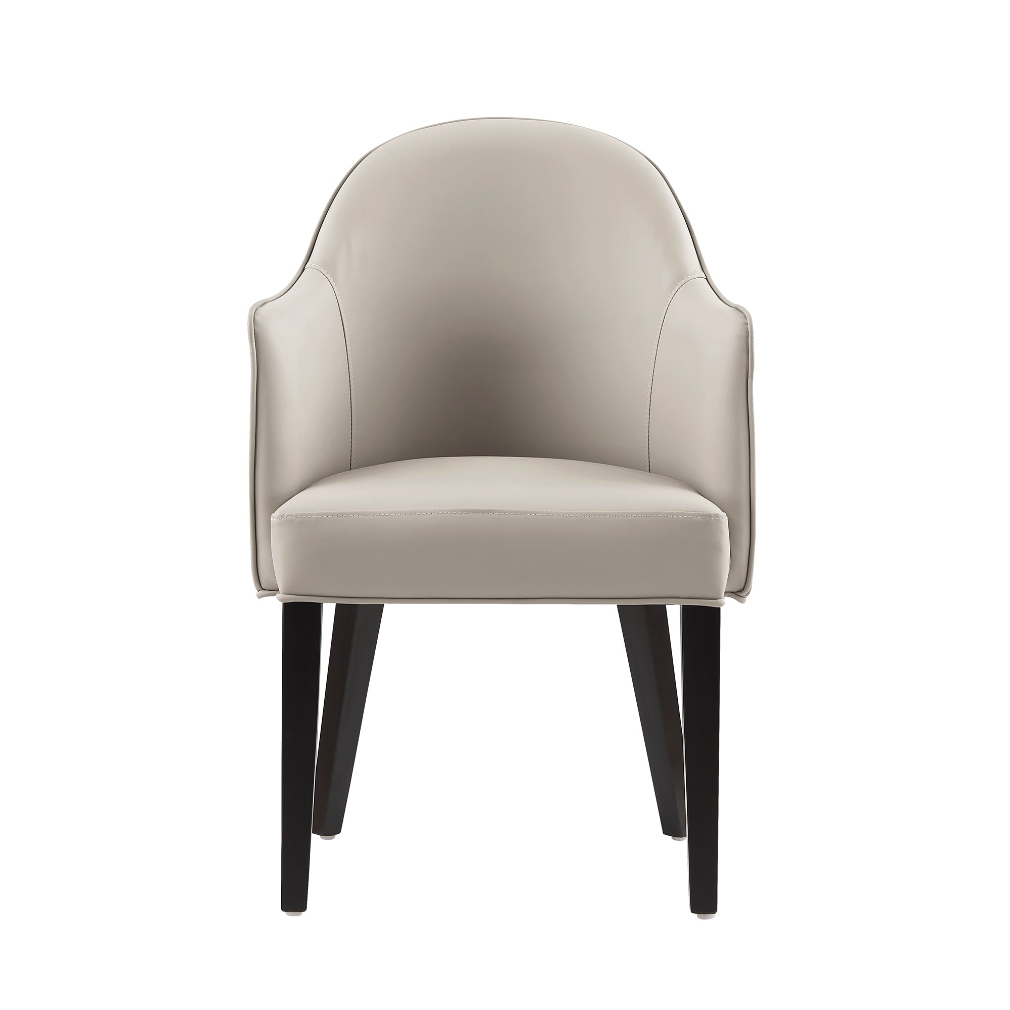 Hillman Wood Vegan Leather and Velvet Armchair in Light Gray